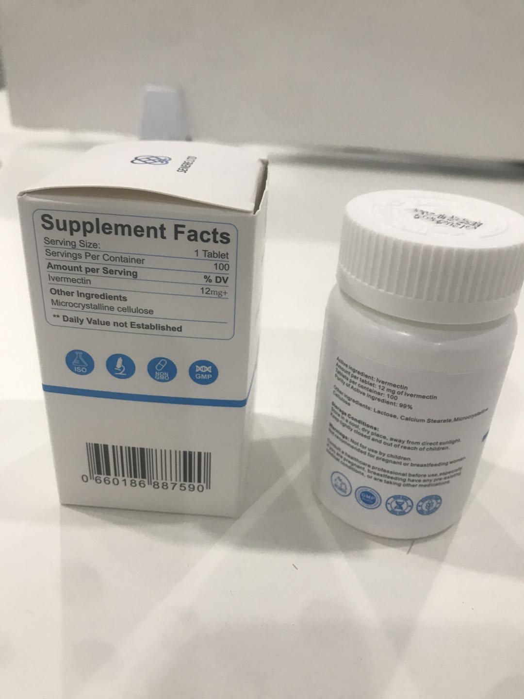 ivermk 12 mg - 100 tablets per bottle