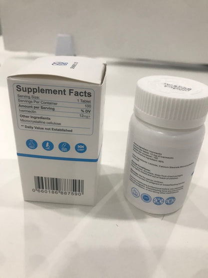 ivermk 12 mg - 100 tablets per bottle